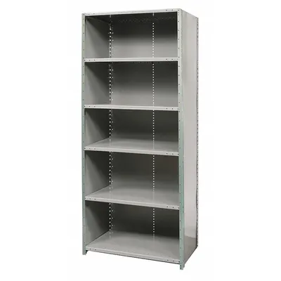 HALLOWELL Metal Shelving: Standalone, Heavy-Duty, 48 in x 24 in, 84 in Overall Ht - Heavy-Duty Standalone Closed Metal Shelving