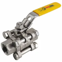 APPROVED VENDOR 3/4 in 316 Stainless Steel Ball Valve with Locking Lever Handle, RPTFE Seals, Straight Body, MPN 06Q031N04034
