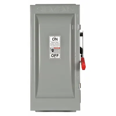 Siemens Safety Switch: Fusible, 100 A, Three Phase, 240V AC, Galvanized Steel - Fusible Safety Switches