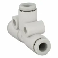 SMC Push-Fit Tee Fitting: 4 mm OD x 4 mm OD x 4 mm OD Size, Polybutylene Terephthalate, White (MPN KQ2T04-00A)