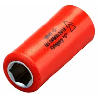 ITL Insulated Socket: 1/4 in Drive Size, 23/64 in/9 mm Socket Size, 1 5/8 in Overall Lg, 6-Point (MPN 07210)