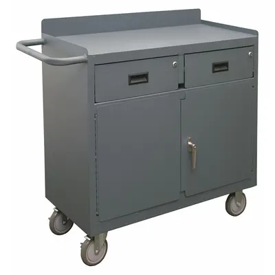 DURHAM MFG Mobile Cabinet Workbench: 42 in x 18 in, Steel, 1,200 lb Overall Load Capacity - Mobile Cabinet Benches with Drawers & Shelves