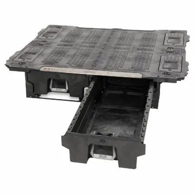 DECKED Truck or Van Storage Drawer: HDPE, 12 in Ht, 71 19/32 in Wd, 75 in Dp, 2 Drawers - HDPE Bed-Mount Storage Drawers