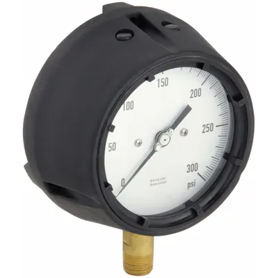 OEM APPROVED VENDOR Industrial Pressure Gauge - Brass/Bronze Wetted Parts & Plastic Casing