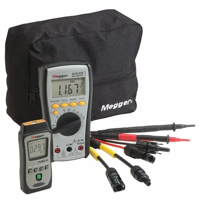 MEGGER Photovoltaic Kit: LCD, -1.3 V Open Circuit Volt Measurement - Min - Solar Analyzers
