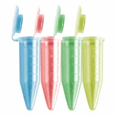 Approved Vendor 5 mL Polypropylene Conical Centrifuge Tube with Attached Cap, Assorted Colors, C2500-AST
