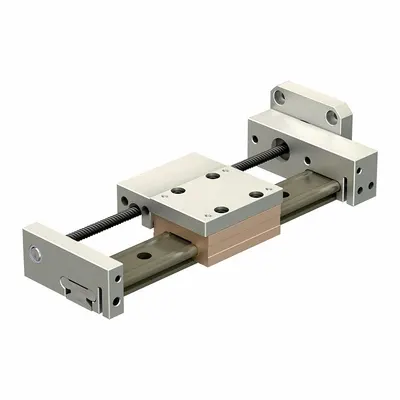 PBC LINEAR Compact Linear Actuator: 6 mm Lead Screw, 6 mm Lead, 10 mm Max. Stroke - PBC Linear Compact Series Gliding Surface Rail Systems