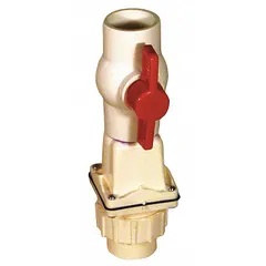 This ZOELLER combination valve integrates a swing check valve, ball valve, and union in a single PVC inline body. The swing check prevents backflow while the ball valve allows manual shutoff. The union facilitates easy removal for maintenance. Suitable for water and mild chemical applications in sump pump discharge and wastewater systems.