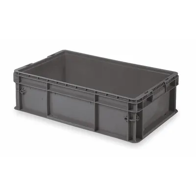 BUCKHORN Straight Wall Tote: 11.4 gal, 32 in x 15 in x 7 1/2 in, Stacking Capable - Solid Straight-Wall Containers