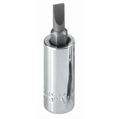 SK PROFESSIONAL TOOLS Socket Bit: 1/4 in Drive Size, Slotted Tip, 3/16 in Tip Size - Slotted Bit Sockets