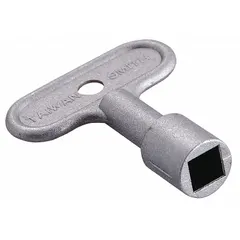 This hydrant key is a replacement part for 5600 Series wall and yard hydrants. Constructed of aluminum with a silver finish, it is used to operate or service the hydrant valve in water-supply systems.