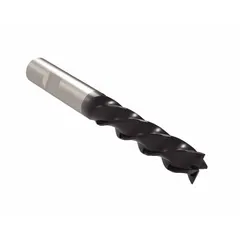 Carbide square end mill with AlTiN coating for fast cutting of steel and cast iron. Features 4 flutes, 1" mill diameter, 2-1/4" length of cut, and 5" overall length. Used for milling slots, shoulders, and contours in general machining applications.
