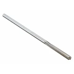 This straight-flute chucking reamer is made of high-speed steel and sized #30 with a 0.1285-inch diameter. It is used for precision sizing and finishing of pre-drilled holes in metalworking operations. Designed for use in drill chucks or collets, it provides accurate hole finishing in general machining applications.