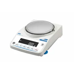 The A&D WEIGHING FZ-1202WP is a precision lab balance with 1220 g capacity, 0.01 g readability, 0.01 g repeatability, and 0.02 g linearity. It features an LCD display and is suitable for accurate weighing in laboratory environments, including formulation, quality control, and sample preparation.