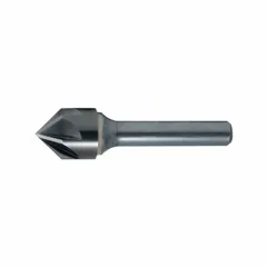 This countersink features a 100° included angle and six flutes for producing smooth, burr-free chamfers. The TiN-coated carbide construction provides wear resistance and heat dissipation. Suitable for precision chamfering and deburring in metal, plastic, and composite materials.