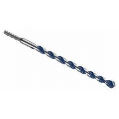 Round-shank masonry drill bit for hammer drilling into concrete, brick, and block. 9/16 in diameter, 8 in overall length, 7 1/2 in maximum drilling depth. Suitable for anchor installation and structural fastening.
