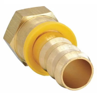 SPEEDAIRE Push-On Hose Fitting: JIC x Hose Barb, 1-1/16 in x 3/4 in Fitting Size - Brass Multipurpose (Air, Water, Chemical) Push-On Barbed Hose Fittings