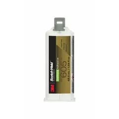 Two-part, ambient-cure urethane paste supplied in a 48.5 mL dual-cartridge with a 1:1 mixing ratio. Cures to an off-white color. Suitable for bonding plastics, metals, and composites in industrial assembly and repair applications.