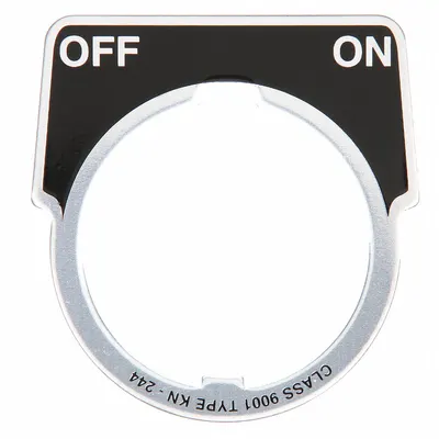 SCHNEIDER Legend Plate: 30 mm Panel Mounting Size, Half-Round - Push-Button Rings & Plates