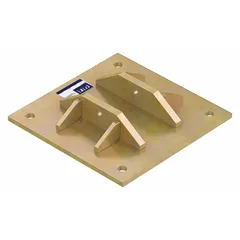 This anchor plate is designed for use with the Multi-Clamping Pole 8519819 to create a temporary fall-protection anchorage point. It has a 15-inch overall height and does not include a D-ring tie-off. Typical applications include construction, maintenance, and industrial settings where overhead tie-offs are required.