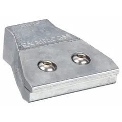 Flat-style nozzle for blow-off, cleaning, and drying in industrial settings. Constructed of aluminum/zinc with a 2 1/16-inch extension length. OSHA pressure compliant for safe operation.