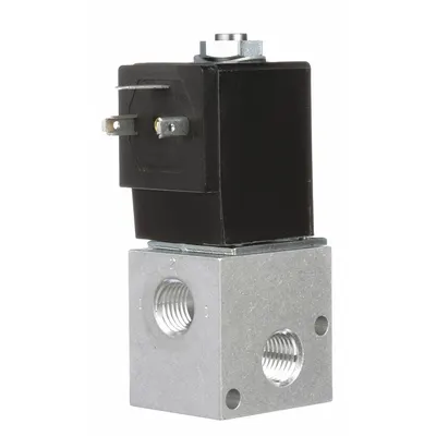 ARO Solenoid Air Control Valve: CAT, Three-Way / Two-Position, 12V DC - ARO CAT Series Solenoid-Operated Inline Air Control Valves