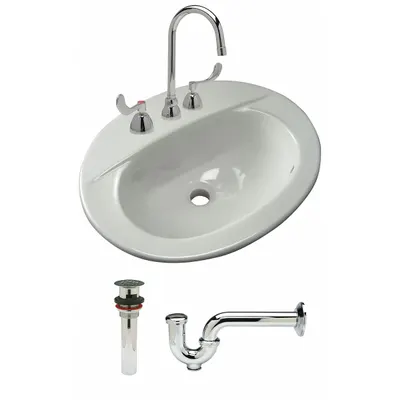 ZURN Z5118.530.1.07.00.00 Vitreous China Countertop Bathroom - Countertop Bathroom Sinks with Faucets