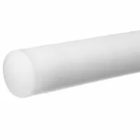 PVDF Rod: 1 5/8 in Dia, 10 ft Lg, Opaque, White, 1.97 ft-lb/in, -25°F to 265°F (MPN BULK-PR-PV-37)