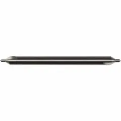This double-end center drill features a plain tip with a 60° point angle and AlTiN-coated carbide construction. It is used to create precise conical starting holes in workpieces for lathe centers or subsequent drilling operations in industrial machining applications.