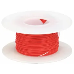 Red spooled wrapping wire with 26 AWG conductor, PVDF insulation, and KSW jacket for easier stripping. UL 1422 listed. Used for wire-wrapping connections in electronic assemblies and backplane wiring.