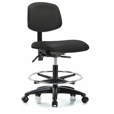 OEM Cleanroom Chair: Vinyl, Armless, Ht Range 22 in to 29 in, 18 1/2 in Seat Wd - Vinyl Lab Chairs