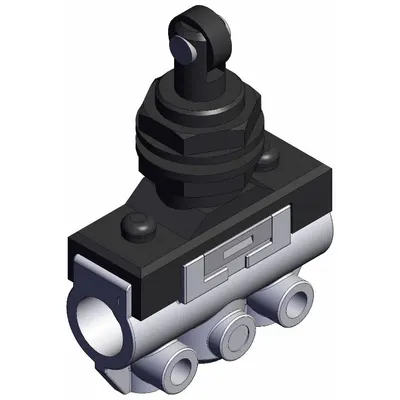 SMC Shuttle Valve: VM100 Series, Plunger Actuator, 3 Ports, 1/8 in NPT, Side-Ported Body - VM Series Manual Air Control Valves