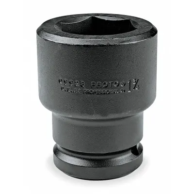 PROTO Impact Socket: SAE, 1 11/16 in Socket Size, 6-Point, Std, 3 5/8 in Overall Lg - #5 Spline Drive SAE Impact Sockets