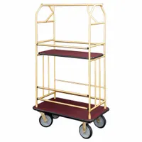 GLARO Bellman Cart: 1 in Frame Dia, 41 in Overall Lg, 25 in Overall Dp, 71 in Overall Ht, Red, Satin (MPN 5440-BE)