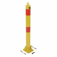 Fold-Down Bollard: Bolt-On, 35 1/2 in Install Ht, 3 in Dia, Carbon Steel, Yellow (MPN PARK-P-76-FD)