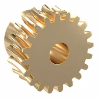 Metric worm wheel with module m 2, right-hand helix, 20° pressure angle, and non-ground tooth finish. Made of aluminum bronze for wear resistance and low friction. Used in power transmission applications such as conveyor systems, indexing tables, and material handling equipment