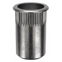 Rivet Nut: #10-32 Thread Size, 1/2 in Overall Lg, 19/64 in Insert Dia, Round, Steel, Steel, 25 PK (MPN AKS4T-1032-130)