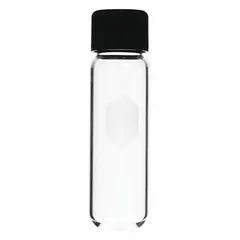 KIMBLE 45212-50 is a 50 mL glass centrifuge tube with a colorless, round bottom and 29 mm body diameter by 123 mm overall height. It is not graduated but includes a closure. Used for general laboratory separation and sedimentation processes in clinical, research, and industrial settings.