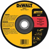 DEWALT Depressed Center Cut-Off Wheel: Type 27, 7" x 0.045" x 7/8", Aluminum Oxide, 60 Grit, A60T (MPN DW8427)