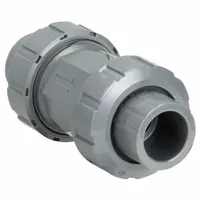 GEORG FISCHER Check Valve: Inline Valve Body, PVC, 1/2 in Pipe Size, Socket x Socket, 32°F to 140°F (MPN 161562102)