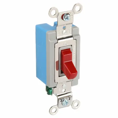 HUBBELL Wall Switch: Toggle Switch, Single Pole, Maintained, Red, 120/277V AC - Toggle Wall Switches