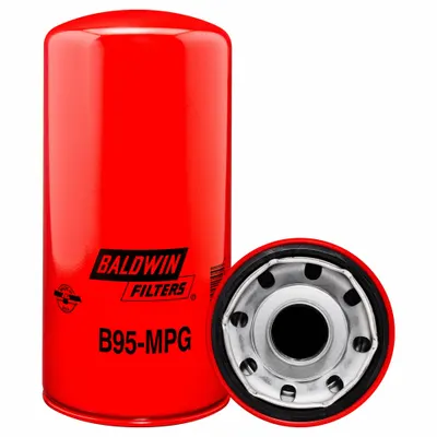 BALDWIN FILTERS Oil Filter: B95MPG, 1 1/2"-12 Thread Size, 9 15/16 in Overall Ht, Oil - Spin-On Oil Filters