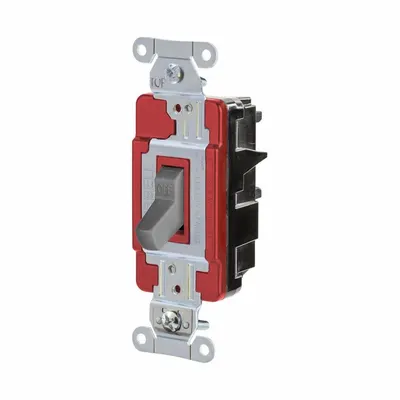 HUBBELL Wall Switch: Toggle Switch, Single Pole, Maintained, Gray, 120/277V AC - Toggle Wall Switches