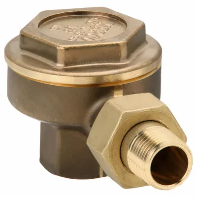 MEPCO Steam Trap: Brass Body, Angle Design, 1,270 lb/hr, 1/2 in FNPT Inlet - Brass Angle Thermostatic Steam Traps