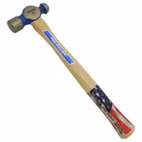 Ball Peen Hammer: Wood, Steel, 8 oz Head Wt, 7/8 in Face Dia, 12 in Overall Lg, Plain Grip (MPN TC308)