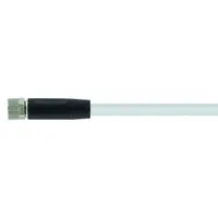 Cordset: M8 Female Straight X Bare Wire, 4 Pins, Gray, PUR, 15 m Cable Lg, 24 AWG Wire Size (MPN 7000-08061-2311500)