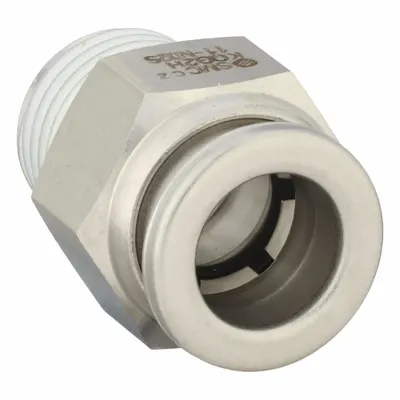 SMC KQG2H11-N02S Stainless Steel Push-to-Connect x MNPT Adapter, 1/4" Thread - Stainless Steel Tube Fittings