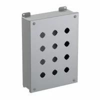 HAMMOND Push Button Enclosure: 22mm, 12 Holes, Carbon Steel, NEMA 12/13 (MPN 1435MO)