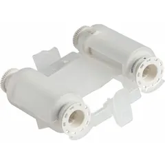 White resin ribbon for single-color printing on compatible M710 printers. Solvent-resistant and RoHS compliant. Used for producing durable labels in industrial environments.
