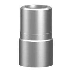 Silver wall-mount adapter for Harmony XV4 modular tower lights. Overall height 2 5/8 in, overall diameter 1 in. Includes gasket for environmental sealing. Rated IP66 for protection against dust and water jets. Used to mount tower light to a flat surface.